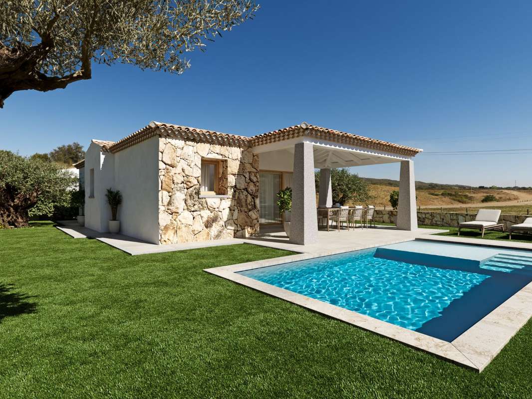 Neue Häuser mit privatem Pool in Baja Sant'Anna